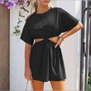 Free People Dandelion Mini Dress Black XSmall